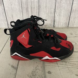 Nike Air Jordan Boys True Flight CU4934-001 Red Black Sneaker Shoes Size 7Y